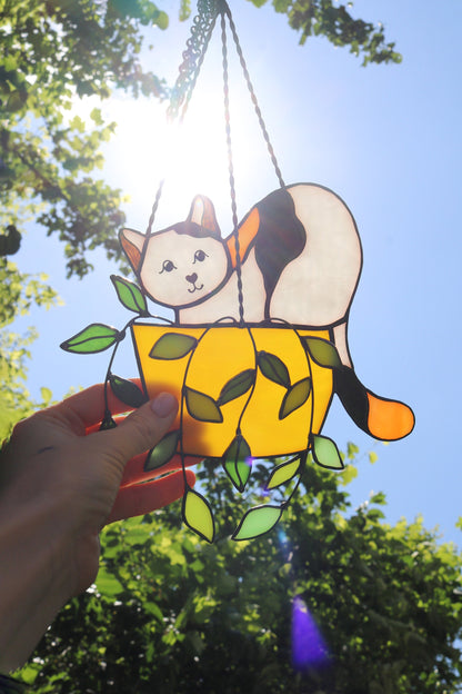 🔥HOT SALE 49% OFF - 🐱CAT IN A FLOWERPOT SUNCATCHER