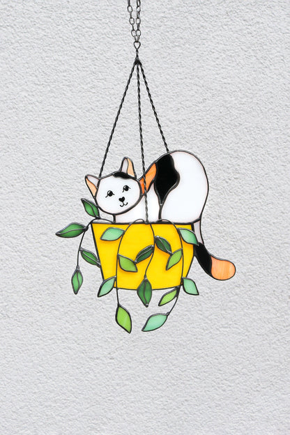 🔥HOT SALE 49% OFF - 🐱CAT IN A FLOWERPOT SUNCATCHER