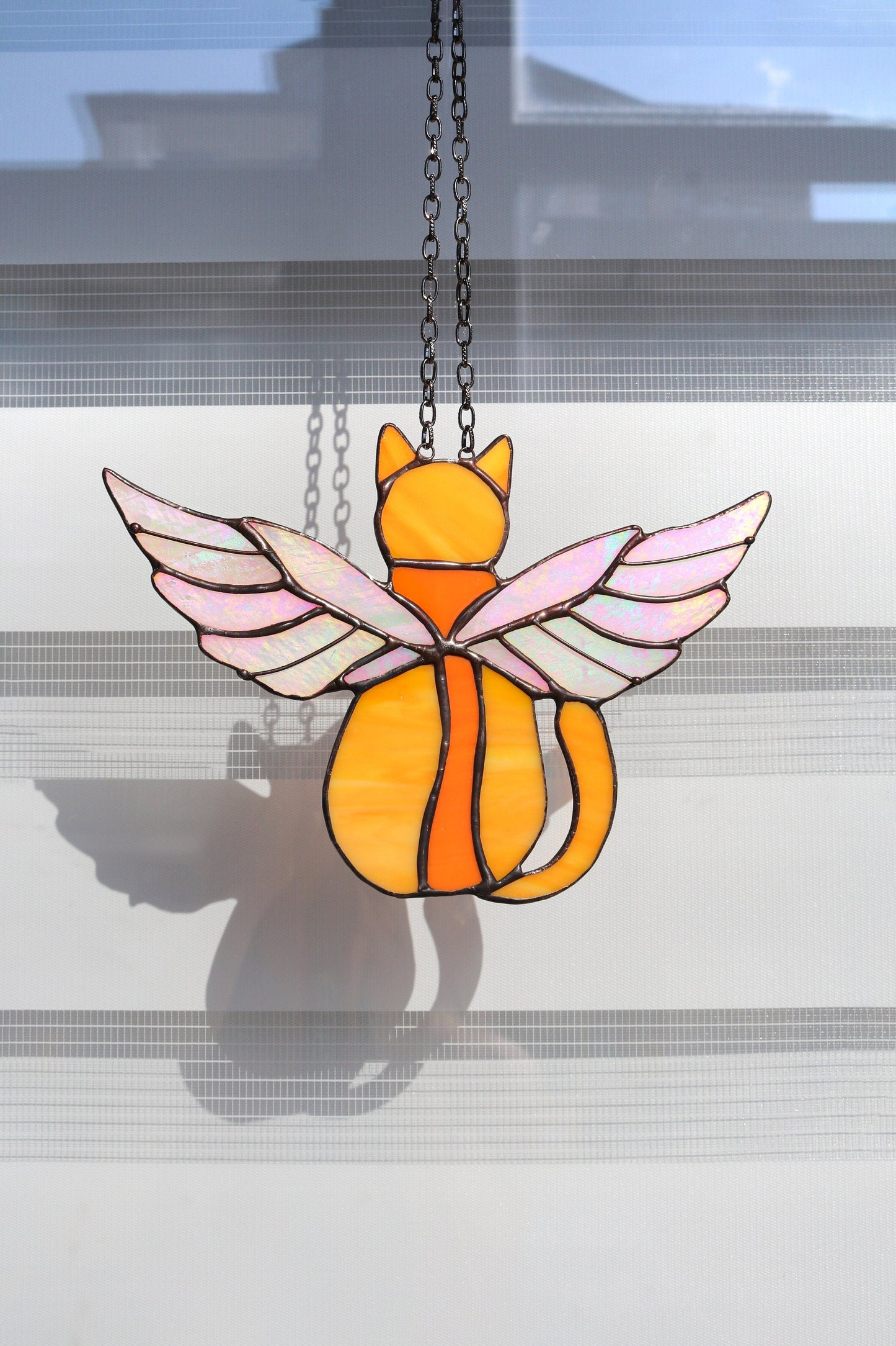💙💛Suncatcher Cat With Angels Wings