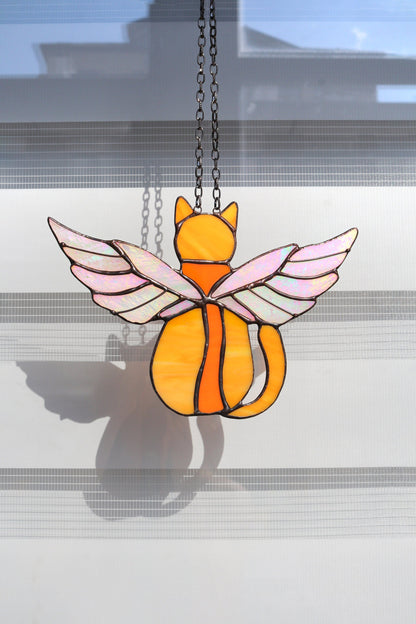 💙💛Suncatcher Cat With Angels Wings