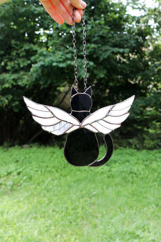 💙💛Suncatcher Cat With Angels Wings
