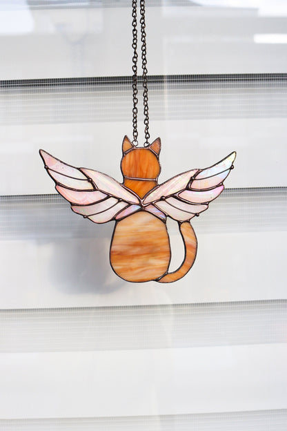 💙💛Suncatcher Cat With Angels Wings