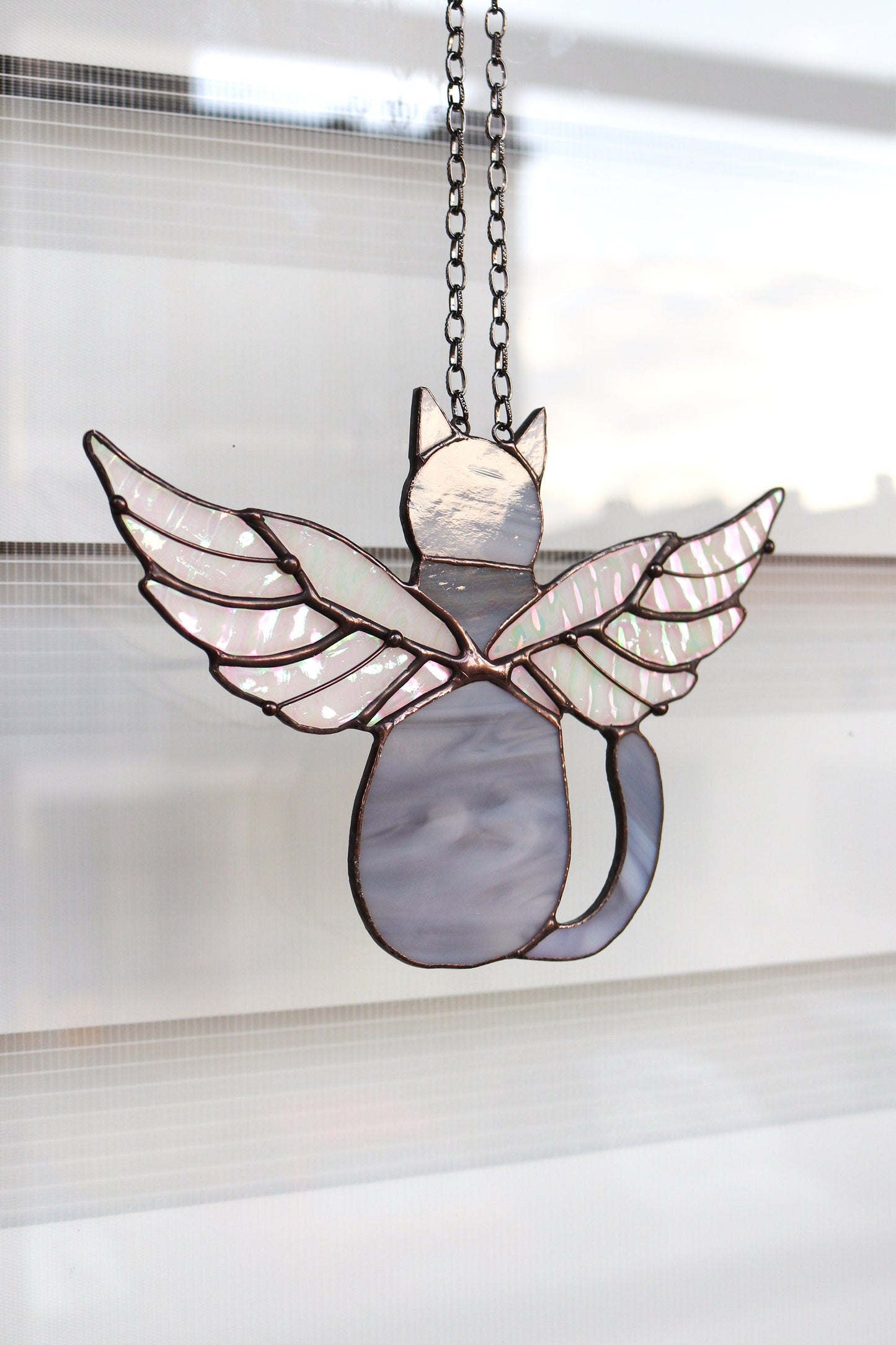 💙💛Suncatcher Cat With Angels Wings
