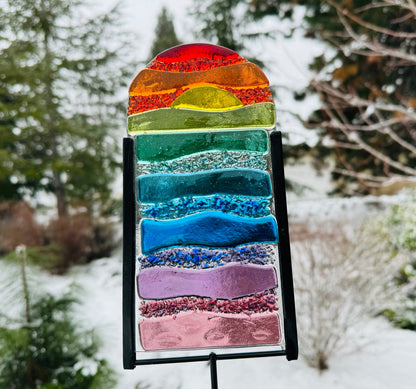 💥Last Day Promotion-49% Off - 🌈Rainbow Fused Glass Garden Stake