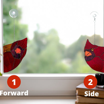 🤣Funny Window Decor- Peeping Red Cardinal🐦