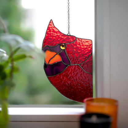🤣Funny Window Decor- Peeping Red Cardinal🐦