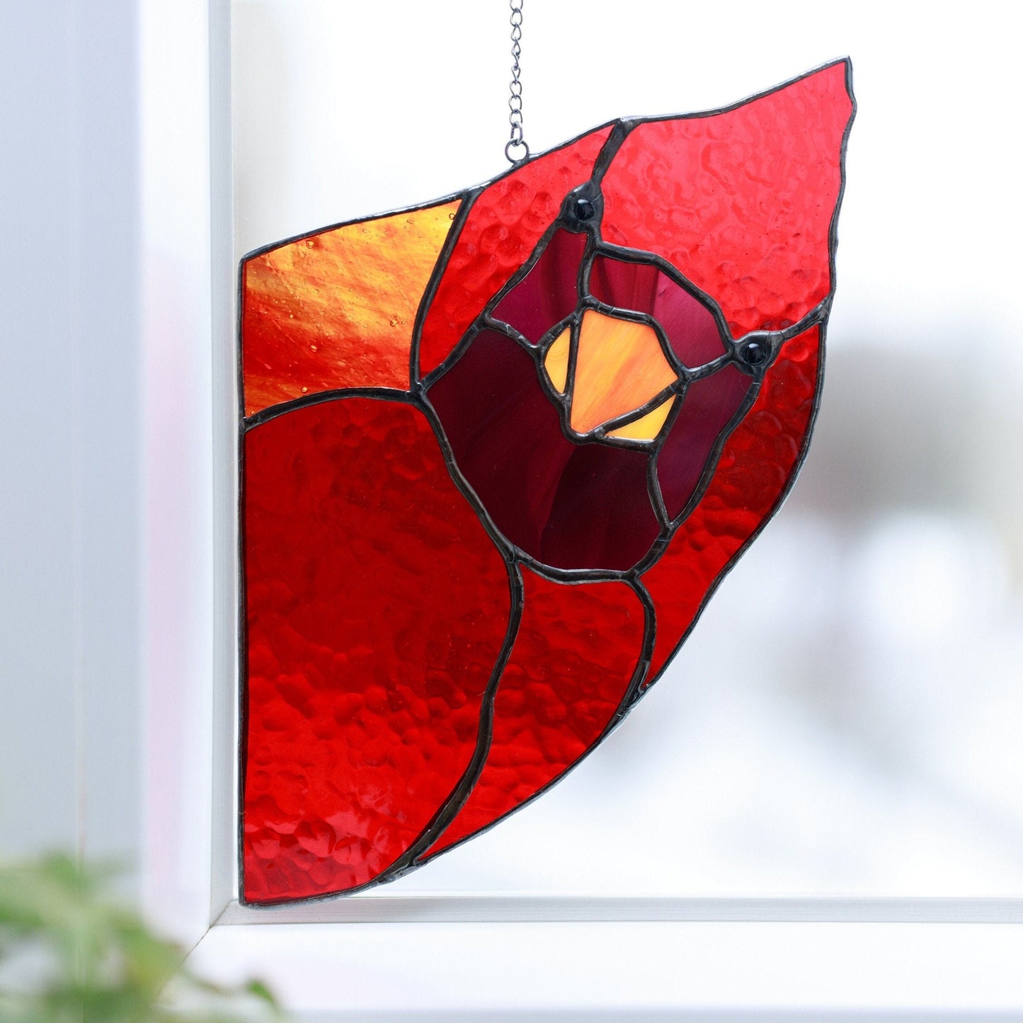 🤣Funny Window Decor- Peeping Red Cardinal🐦
