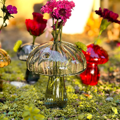 🍄Handmade Glass Mushroom Bud Vase