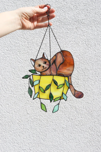 🔥HOT SALE 49% OFF - 🐱CAT IN A FLOWERPOT SUNCATCHER