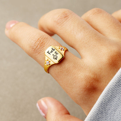 🔥 Fu*k It Engraved Ring