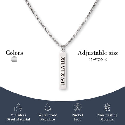 🎁Father's Day Gift - Personalized Men's Bar Necklace