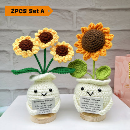 🌻Handmade Crochet Sunflowers-Emotional Support Plant
