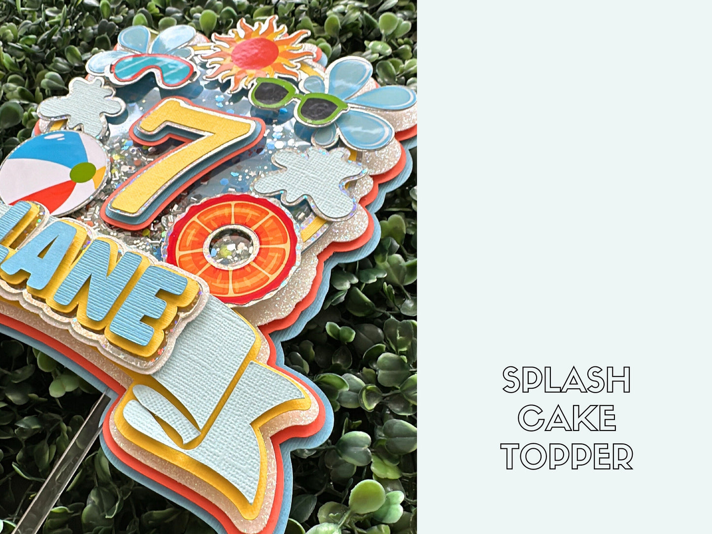 🎉🎉Custom Pool Party Birthday Cake Topper