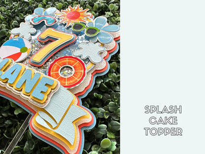 🎉🎉Custom Pool Party Birthday Cake Topper
