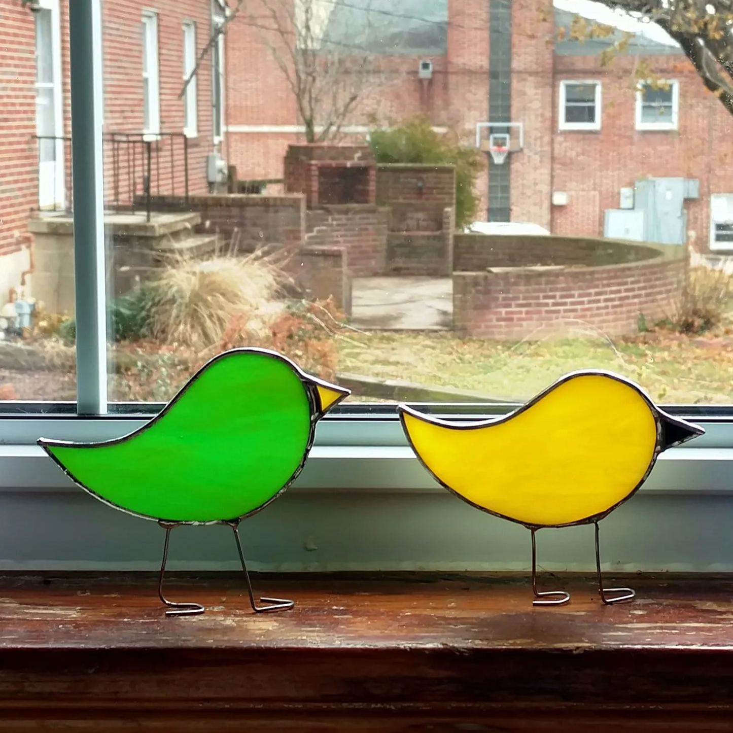 🌞 Stained Glass Standing Bird Suncatcher 🐦