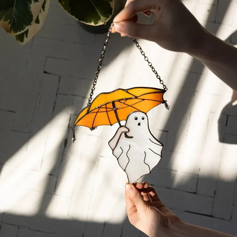 Funny Halloween Ghost with Umbrella