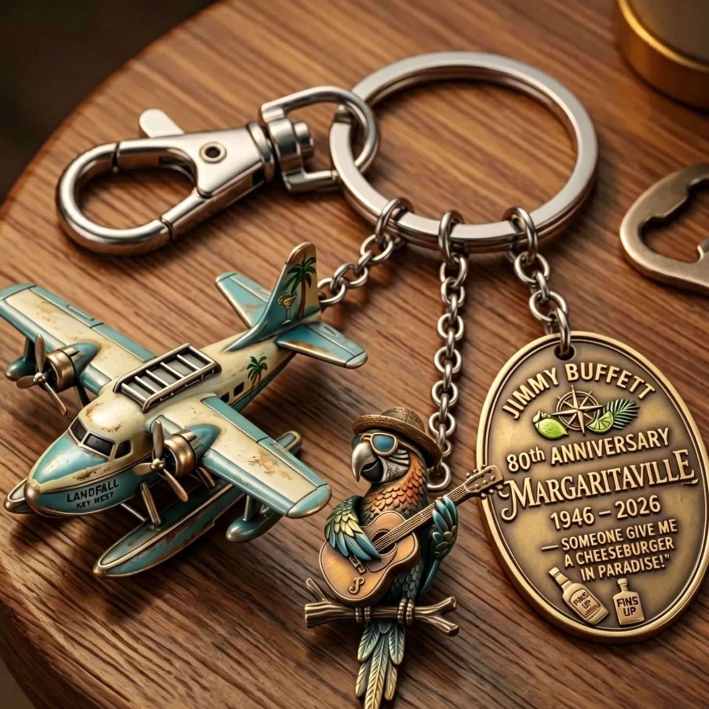 🐦Jimmy Buffett Margaritaville 80th Anniversary Keychain