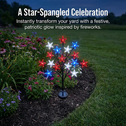 Solar Patriotic Star Lights for Outdoor Decor