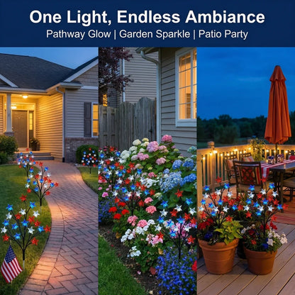 Solar Patriotic Star Lights for Outdoor Decor
