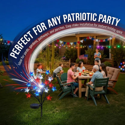 Solar Patriotic Star Lights for Outdoor Decor