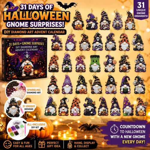 🎃✨ 31 Days of Gnome Surprises Halloween Diamond Painting Advent Calendar