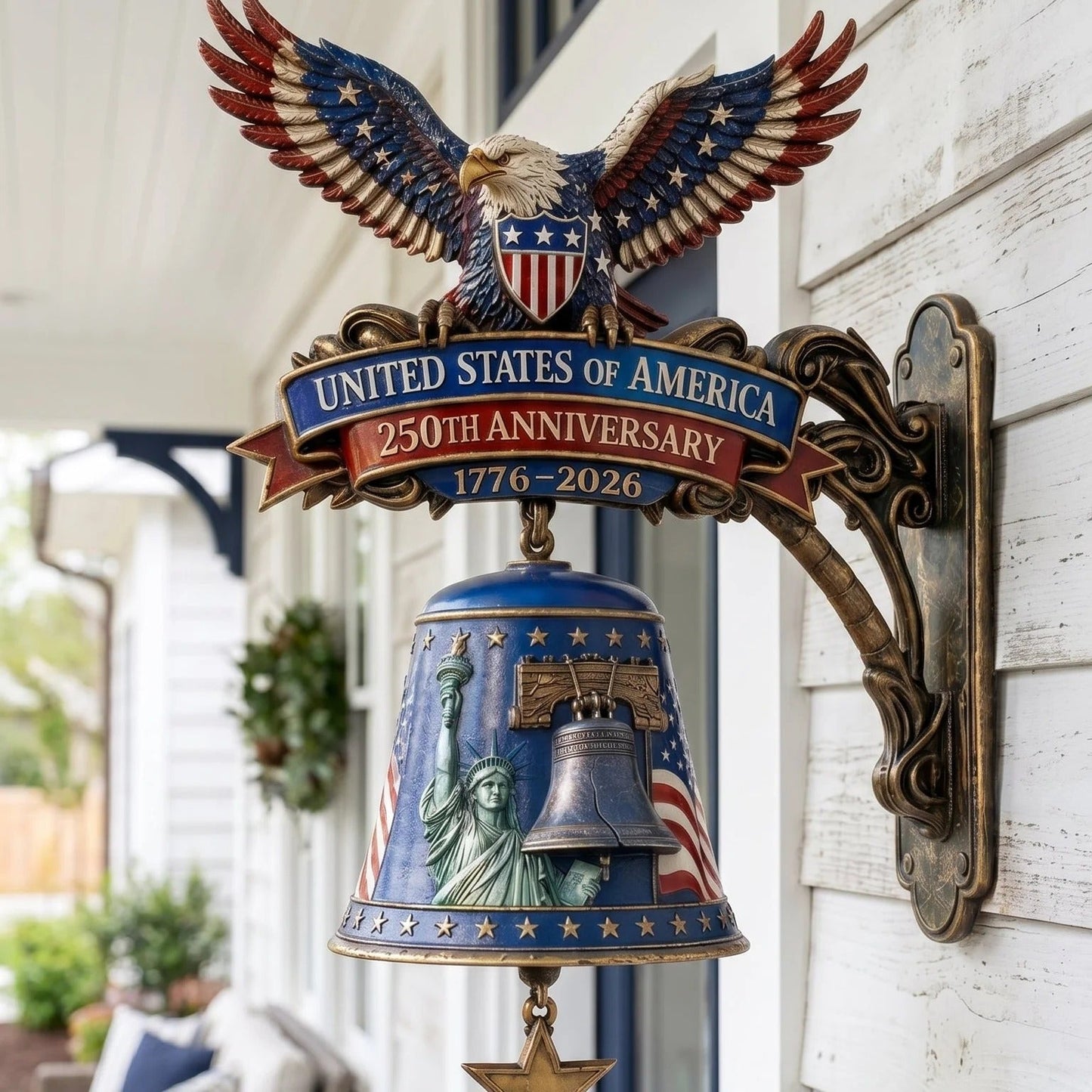 🦅 USA 250th Anniversary Patriotic Eagle Wall Bell – A Grand Celebration of 250 Years of Freedom (1776-2026)
