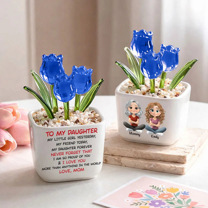 My Daughter Forever - Personalized Custom Glass Everlasting Tulips