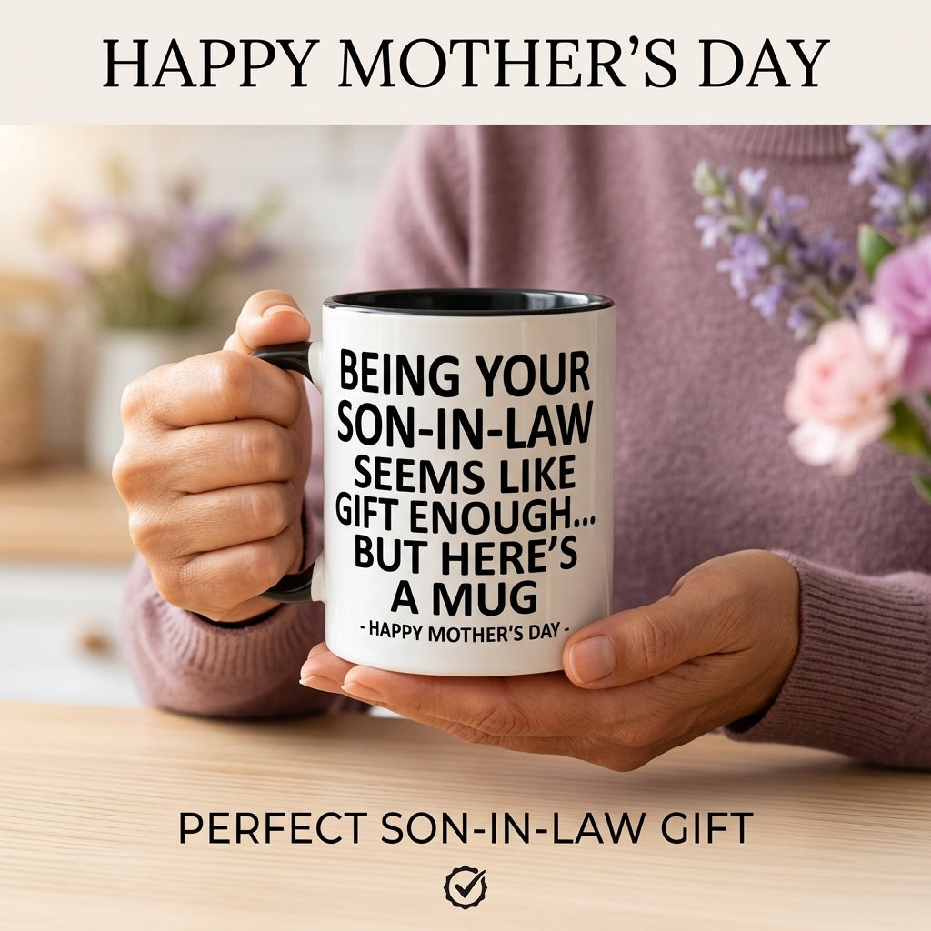 11oz Funny Mother's Day Gift Accent Coffee Mug—Being Your Son-In-Law is Gift Enough