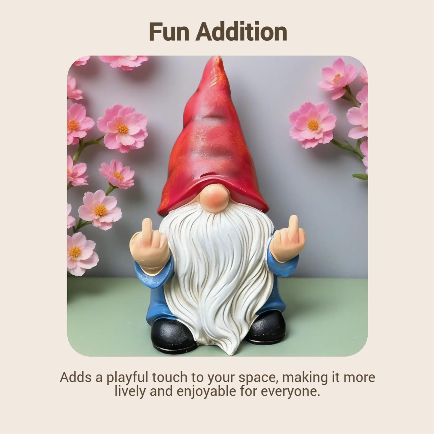 Gnome Statue, Funny Garden Gnome for Outdoor Or Home Decor