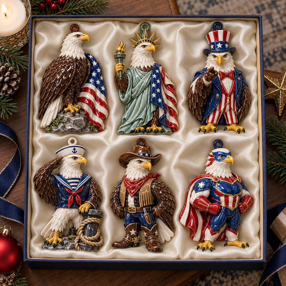 American Patriotic Eagle Ornament Gift Set