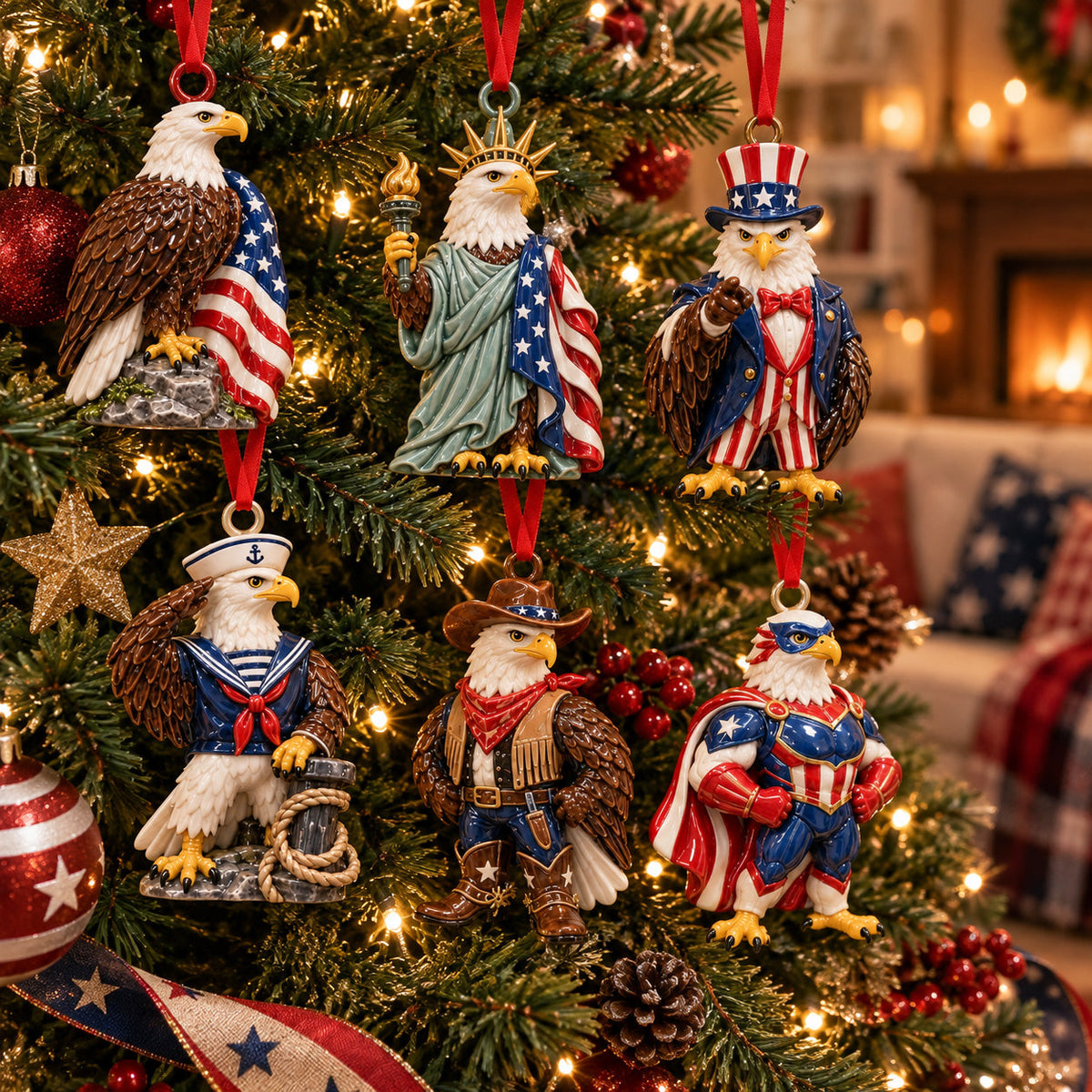 American Patriotic Eagle Ornament Gift Set