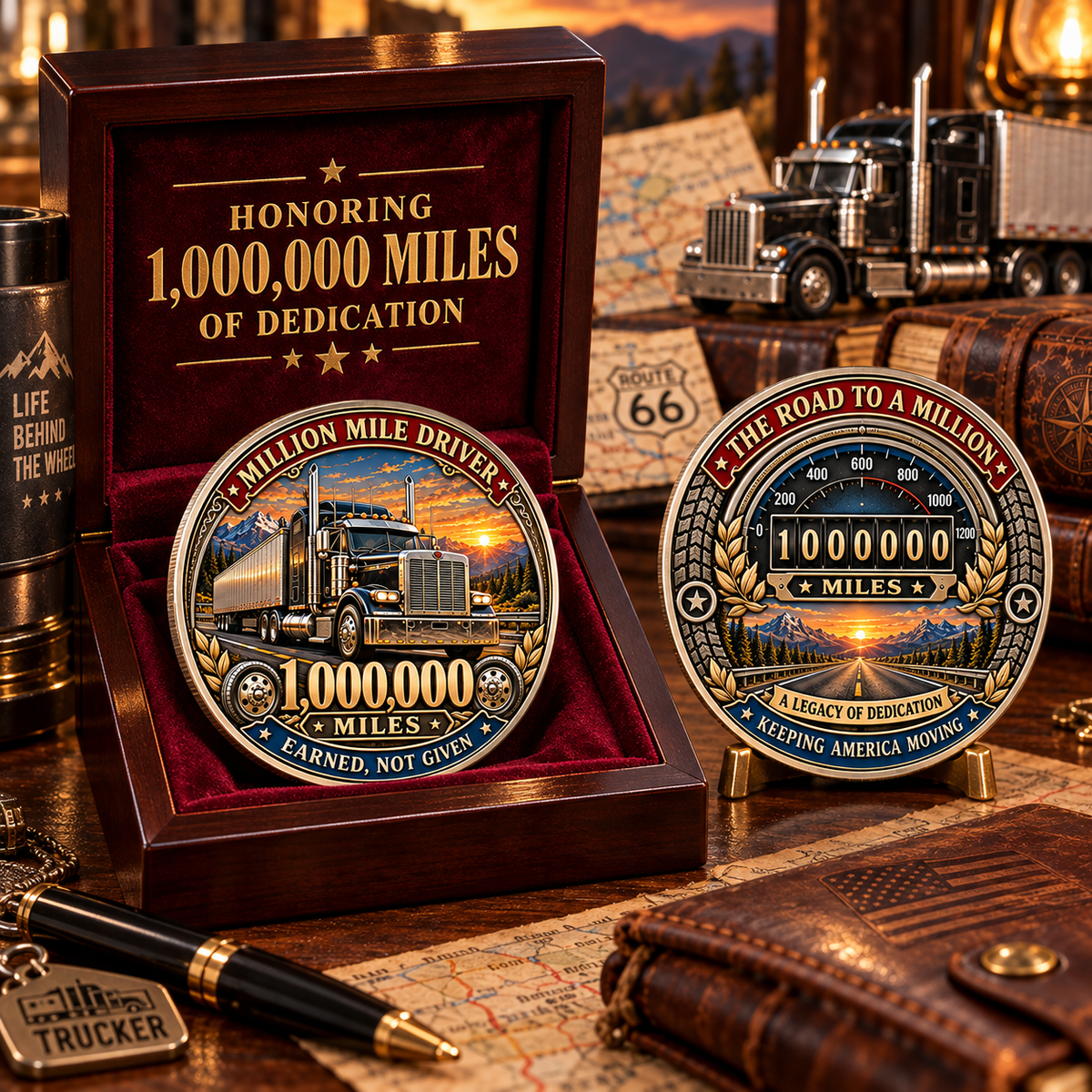 🚛 Truck Driver Mileage Milestone Commemorative Challenge Coin Collection