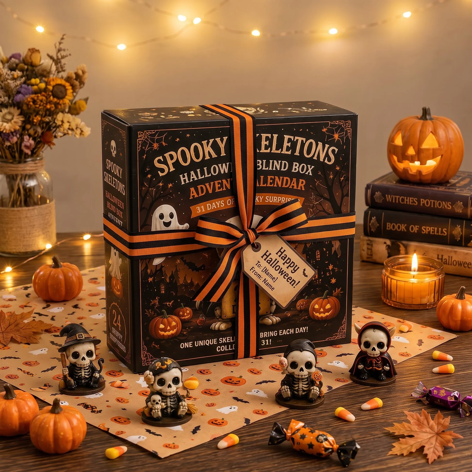 💀 2026 Halloween Cute Skeletons Halloween Advent Calendar
