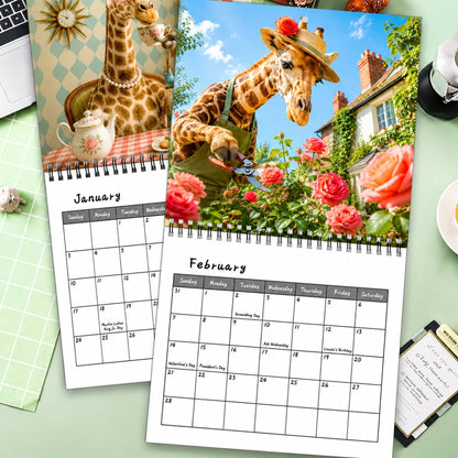 🦒 Funny Giraffe 2027 Wall Calendar – Music, Sass & Long-Necked Charm