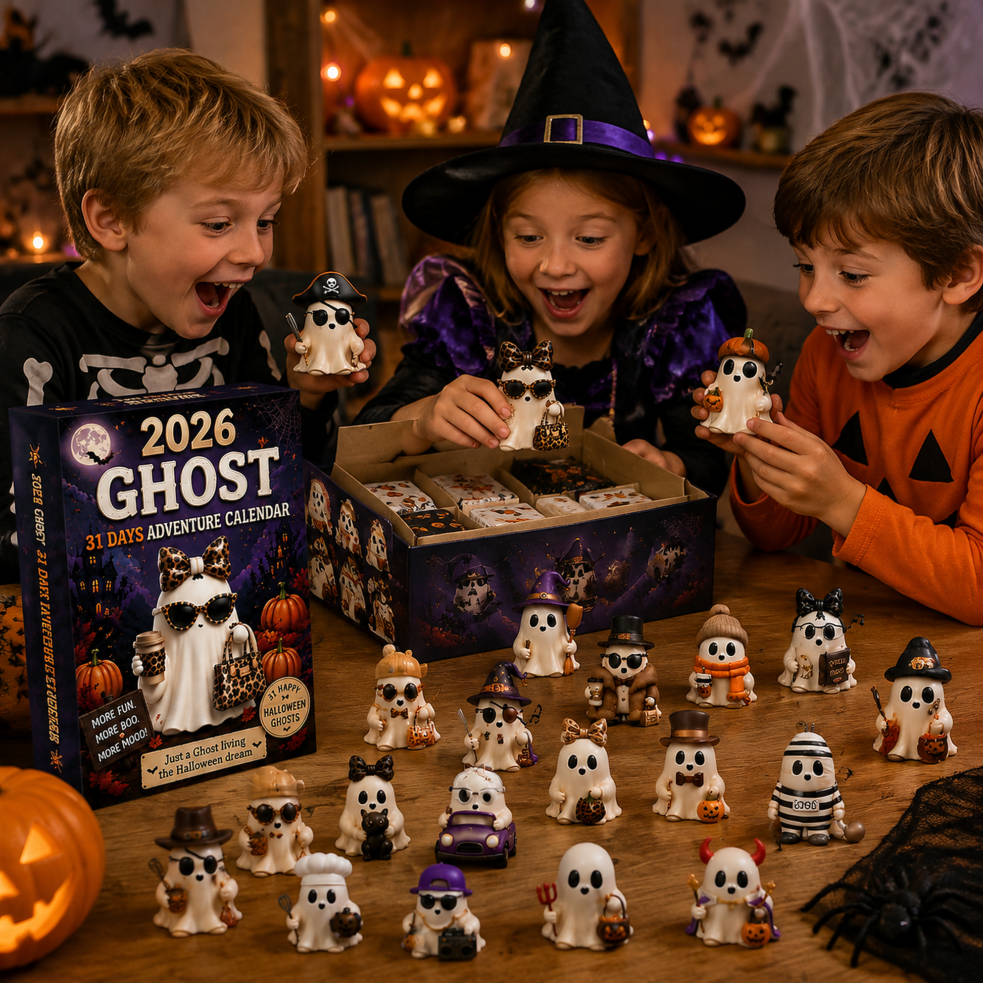 👻31‑Day Halloween Ghost Adventure Advent Calendar | 31 Collectible Ghost Figurines Box