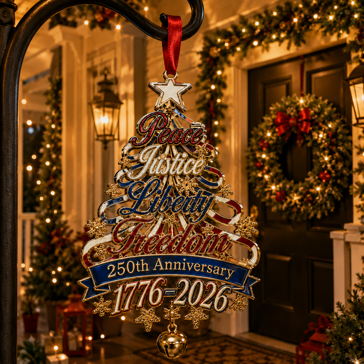 🎄✨ 250th Anniversary Patriotic Christmas Tree Ornament
