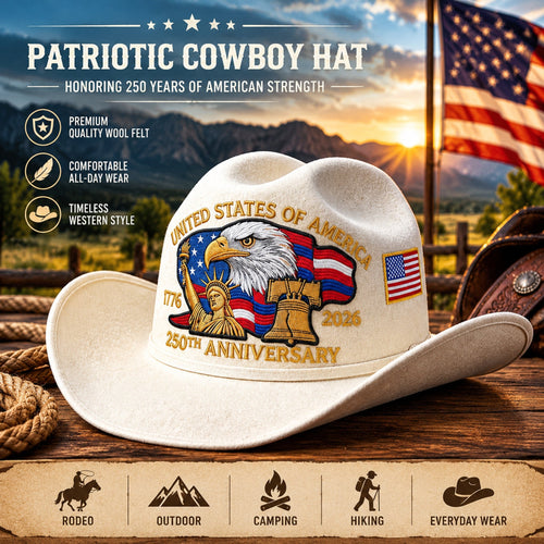 U.S. 250th Anniversary Edition Unisex Felt Cowboy Hat
