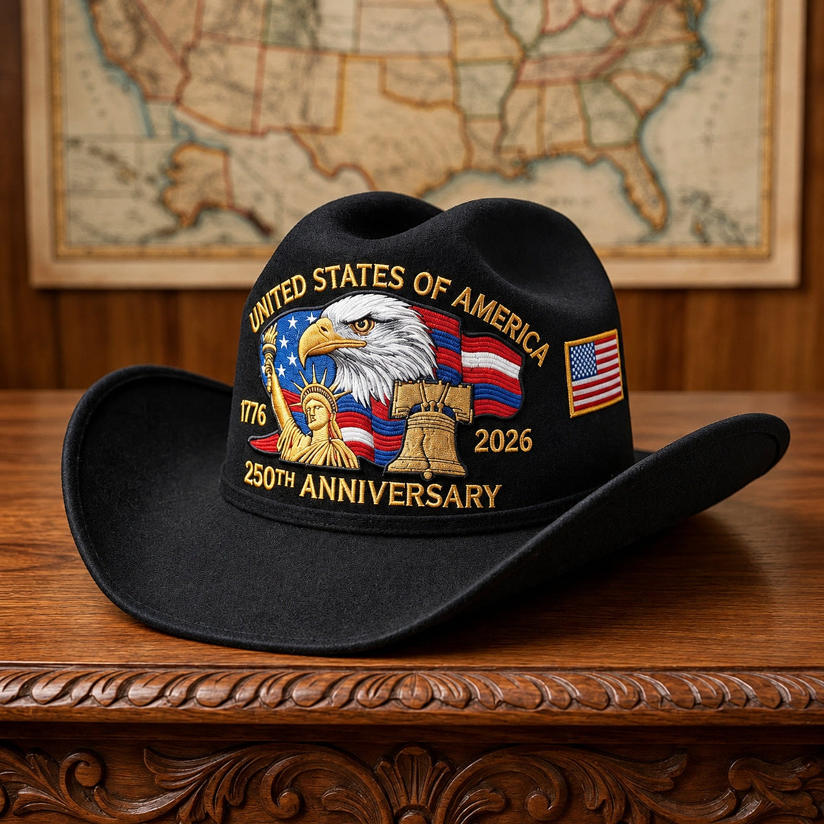 U.S. 250th Anniversary Edition Unisex Felt Cowboy Hat