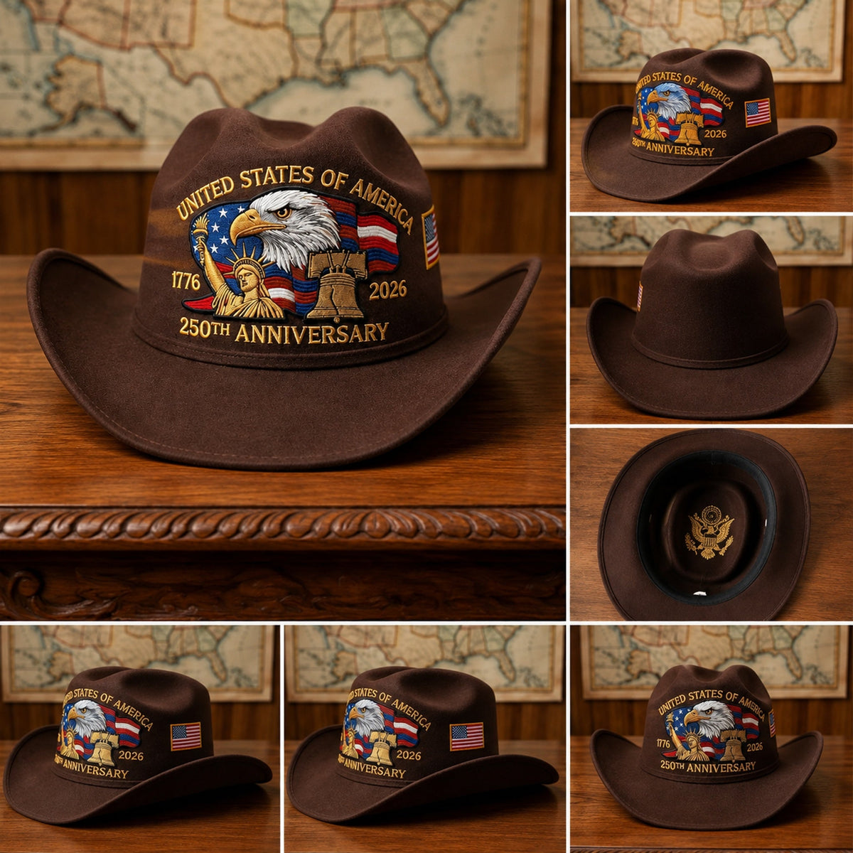 U.S. 250th Anniversary Edition Unisex Felt Cowboy Hat
