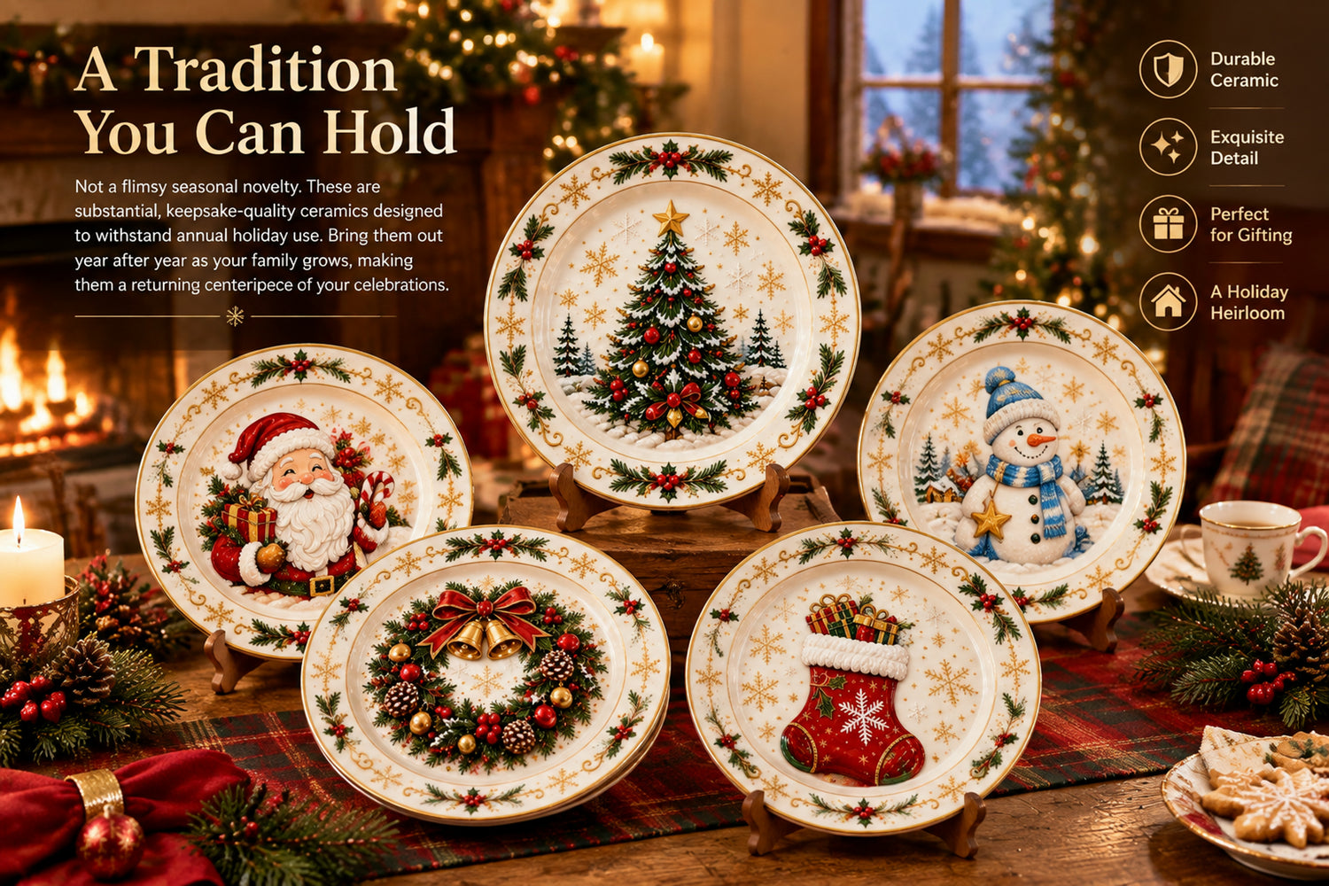 Plate detail in warm holiday light