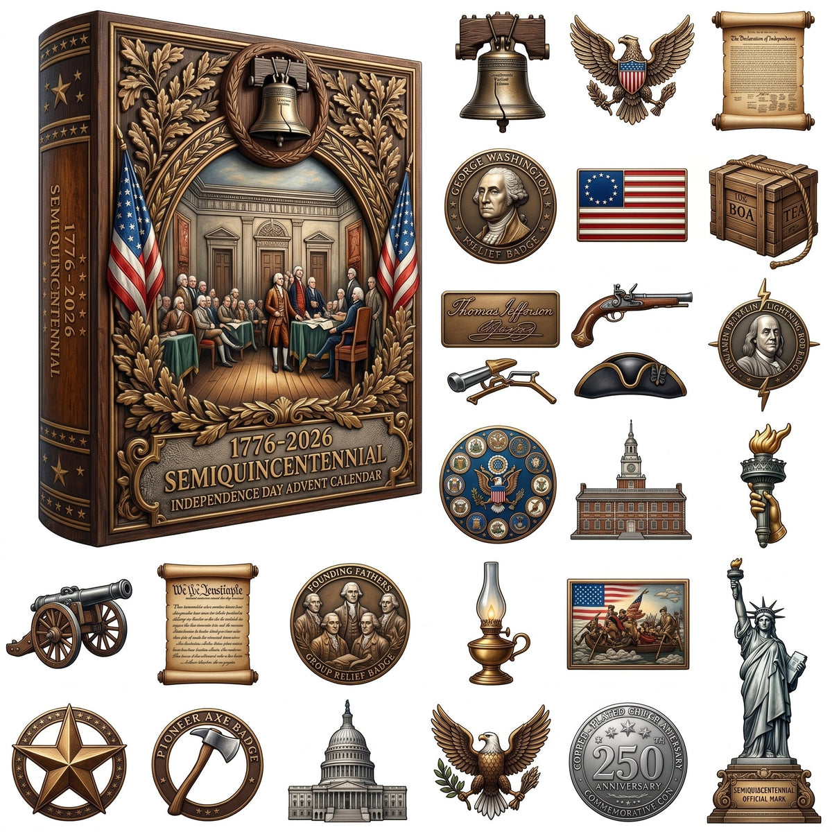 1776-2026 Semiquincentennial Independence Day Advent Calendar