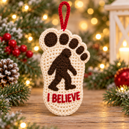 🦶🎄Bigfoot Christmas Footprint Ornaments – A Funny Holiday Keepsake for Sasquatch Fans