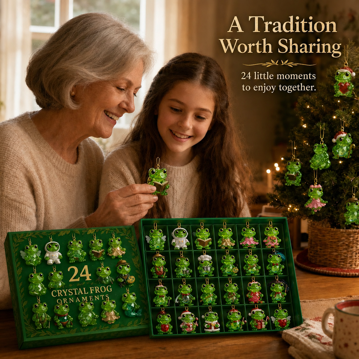 🐸 24-Day Frog Ornament Advent Calendar