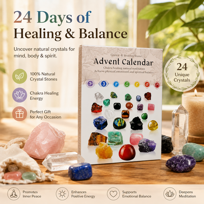 ❤100% Hand-carved -💎Crystals Advent Calendar 2026-24 Days Chakra Crystals&Healing Stones🔮
