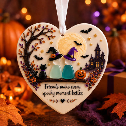 🎃 Halloween Friendship Sea Glass Ornament