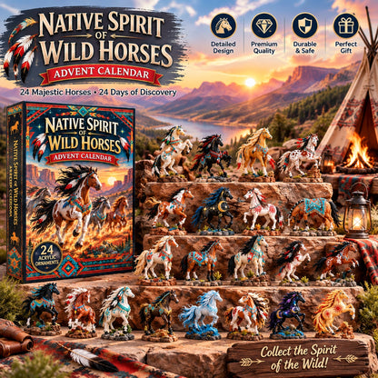 Spirit of Wild Horses Advent Calendar 2026 - 24-Day Festive Countdown, Acrylic Charms Blind Box