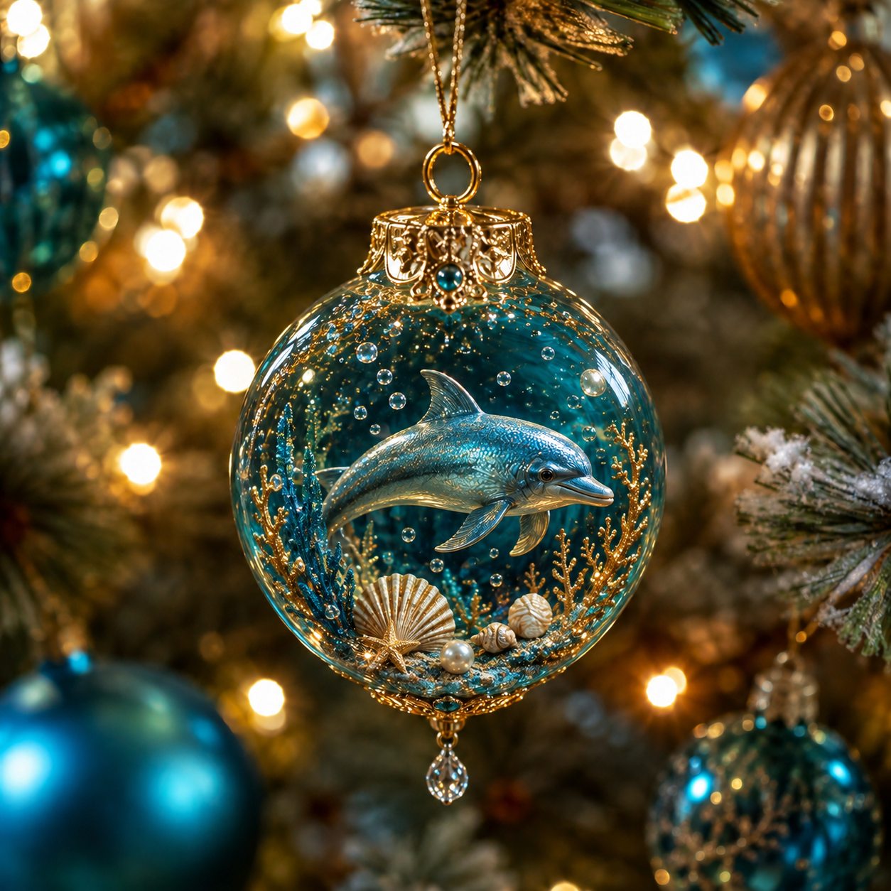 🌊🎄 Ocean Wonders Christmas Ornament Collection