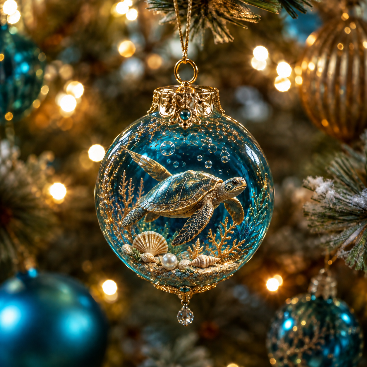 🌊🎄 Ocean Wonders Christmas Ornament Collection