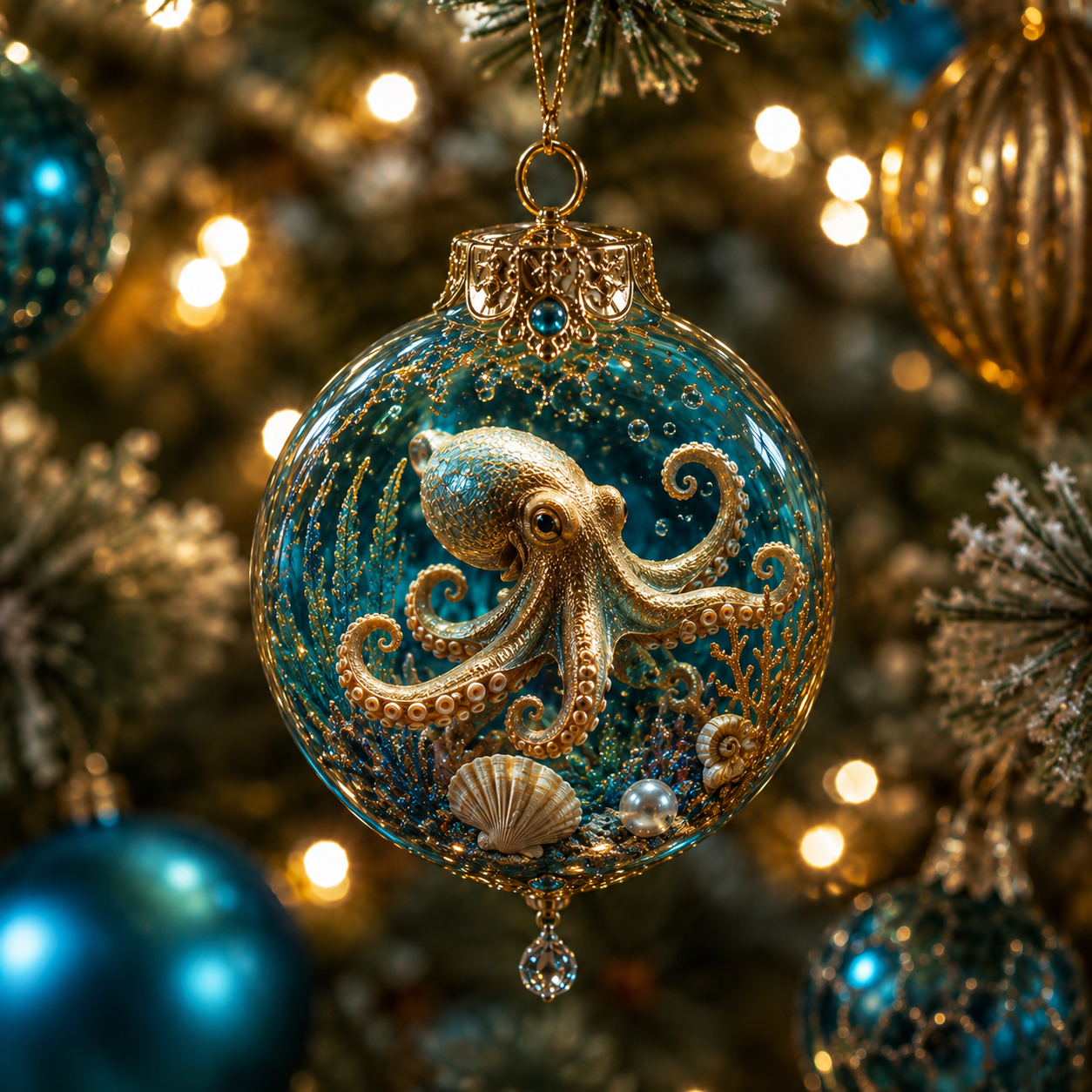 🌊🎄 Ocean Wonders Christmas Ornament Collection