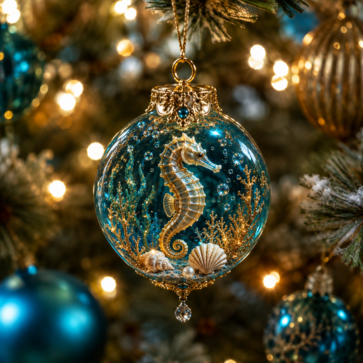 🌊🎄 Ocean Wonders Christmas Ornament Collection